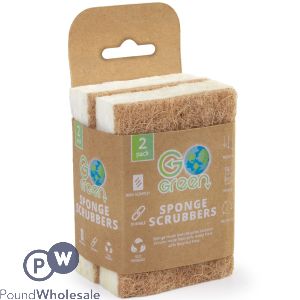 Go Green Recycled Sponge Scrubbers 2 Pack