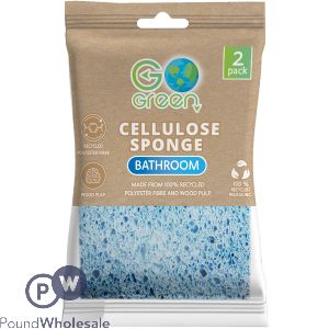 Go Green Recycled Cellulose Bathroom Sponge 2 Pack
