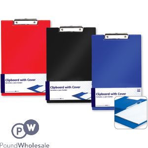 A4 CLIPBOARD WITH COVER ASSORTED COLOURS