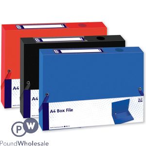 A4 Box File Elastic Corners 3 Assorted Colours