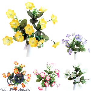 WILD BLOSSOM MIX BUSH ARTIFICIAL FLOWER STEMS 6PC ASSORTED COLOURS