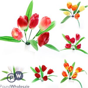 TULIP BUSH ARTIFICIAL FLOWERS ASSORTED COLOURS