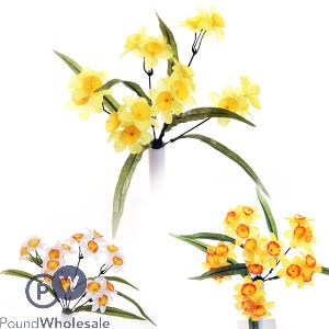 Mini Daffodil Bush Artificial Flowers Assorted Colours