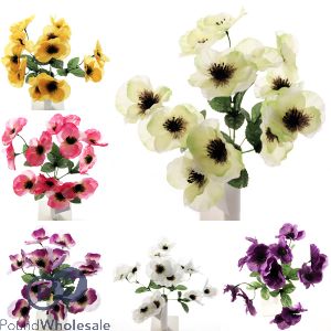 Pansy Bush Artificial Flowers Assorted Colours