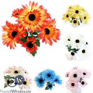 Gerbera Bush Artificial Flowers Assorted Colours