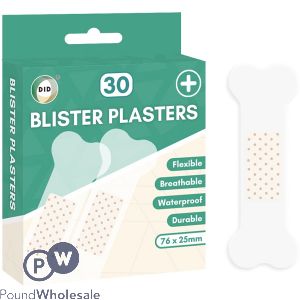 Did 76mm X 25mm Waterproof Breathable Blister Plasters 30 Pack