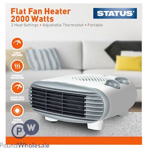 Status 2000w Flat White Fan Heater