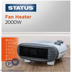 Status 2000W Flat White Fan Heater