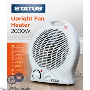 Status 2000W Upright White Fan Heater