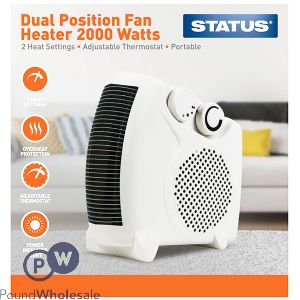 Status 2000w Dual Position White Fan Heater