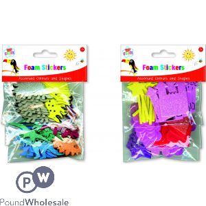 KIDS CREATE FOAM STICKERS ASSORTED COLOURS &amp; SHAPES