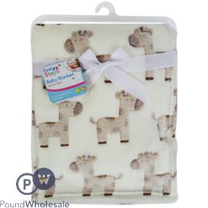 Hugs & Kisses Giraffe Baby Blanket 70cm X 90cm