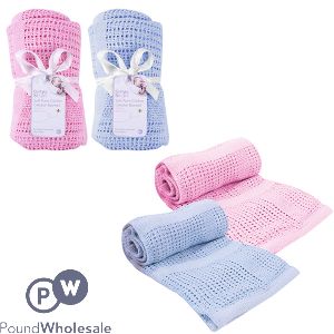 First Steps Soft Pure Cotton Cellular Blanket Assorted Colours