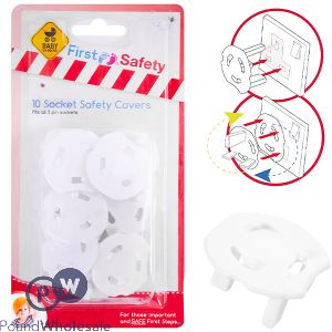 First Safety 3 Pin Socket Safety Covers 10 Pack