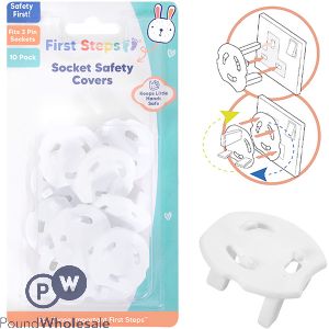 First Safety 3 Pin Socket Safety Covers 10 Pack