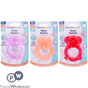 First Steps Water Filled Animal Baby Teether 3 Assorted