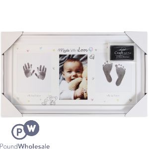 Hugs & Kisses Hand & Footprint Photo Frame