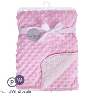 BUBBLE MINK SHERPA PINK BABY BLANKET