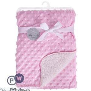 Bubble Mink Sherpa Pink Baby Blanket