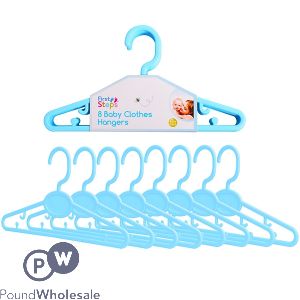 FIRST STEPS BLUE BABY CLOTHES HANGERS 8PK