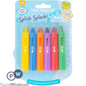 First Steps Assorted Colours Bath Crayons 6 Pack