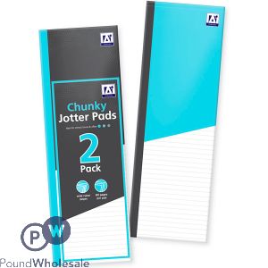 A* STATIONERY 80 PAGE CHUNKY JOTTER PADS ASSORTED 2 PACK