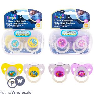 First Steps Glow In The Dark Night-Time Soothers Assorted 2 Pack