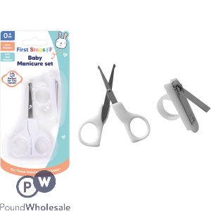 First Steps White Baby Manicure Set 2pc