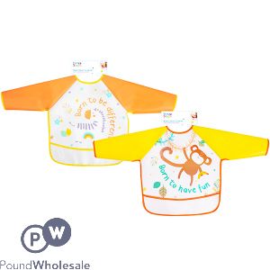 First Steps Wipe-Clean Coverall Baby Bib Assorted