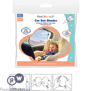 First Steps Mesh Car Sunshade 2 Pack 44cm X 36cm