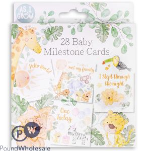 HUGS &amp; KISSES BABY MILESTONE MOMENT CARDS 28 PACK