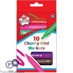 Kids Create Assorted Colour Chunky Mini Markers 10 Pack