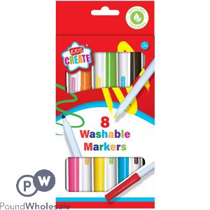 Kids Create Assorted Colour Washable Markers 8 Pack