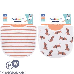 First Steps Cotton Baby Bib 2 Pack Assorted