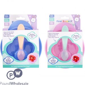 First Steps Travel Feeding Bowl With Lid And Spoon Assorted