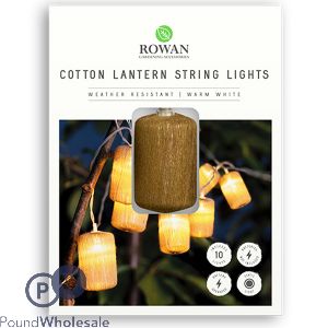 Rowan Cotton Lantern Battery 10 Warm White String Lights