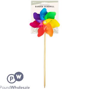 ROWAN MULTI-COLOURED WOODEN GARDEN WINDMILL