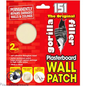 151 Gorilla Filler Plasterboard Wall Patch 10cm 2 Pack