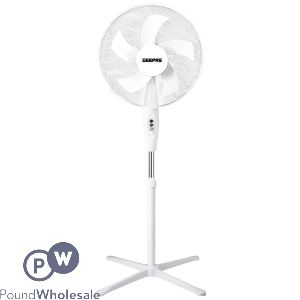 Geepas 16" White 240v 5-blade Oscillating Pedestal Fan 240v 1.2m