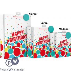 Happy Birthday Design Gift Bag Medium Size Only(group Image For Size Illustration Purpose Only)