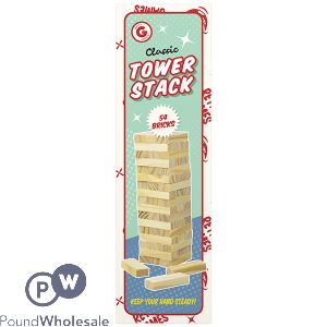 Gifts & Gadgets Classic Tower Stacking Game 54 Pack