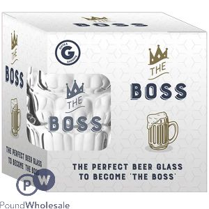 Gifts & Gadgets Large Boss Printed Glass With Box 540ml