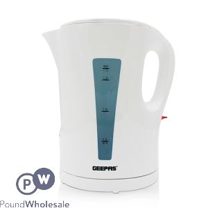 Geepas 2200W Rapid Boil White Cordless Kettle 1.7L