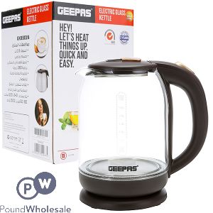 Geepas Electric Transparent Glass Kettle 1.8l