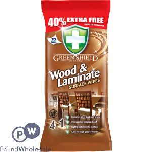 Greenshield Wood & Laminate Wipes 70 Pack