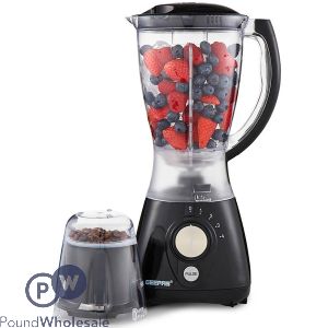 Geepas Black 550W 2-in-1 Food Blender & Grinder 1.5L