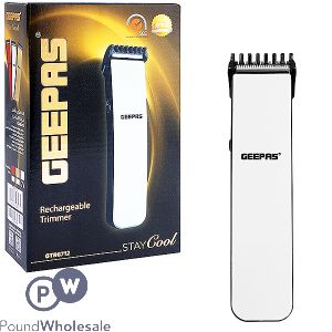 Geepas 2-in-1 Rechargeable White Beard Trimmer & Hair Clipper