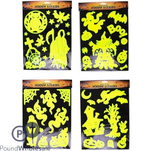 Halloween Assorted Glow In The Dark Window Stickers
