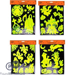 Halloween Self-Adhesive Glow-In-The-Dark Window Stickers Assorted