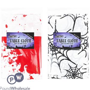 Halloween Blood & Cobweb Table Cloth 132cm X 178cm Assorted
